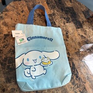 Miniso Sanrio Adorable Cinnamonroll Baby Blue Canvas Tote Bag NWT
